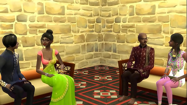 La matrigna e il patrigno indiani insegnano al fratellastro e alla sorellastra come fare un vero massaggio