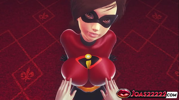 Helen Parr, Os Incríveis, Obtém Orgasmo com Brincadeiras com Seios e Cunnilingus - Dedilhando Sua Buceta Apertada em Animação 3D