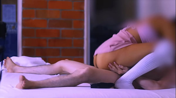 Stepmother and her stepbrother's roommate at the motel where they escaped to live their adventure.