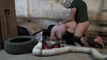 Cute french homeless milf, big cock up her ass